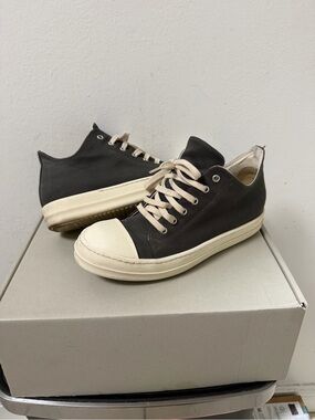 Rick Owens DRKSHDW Gray Hollywood Low Sneaks Sneakers Size 41 Box & Dust Bags